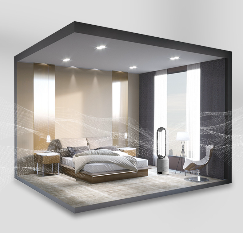 Bezłopatkowy chłodnica powietrza z oczyszczaczem powietrza i jonizatorem do wnętrz