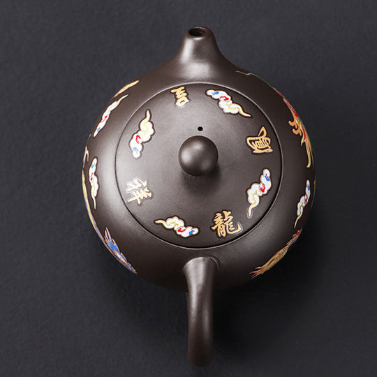 Zestaw herbatników z kolorowym smokiem i feniksem