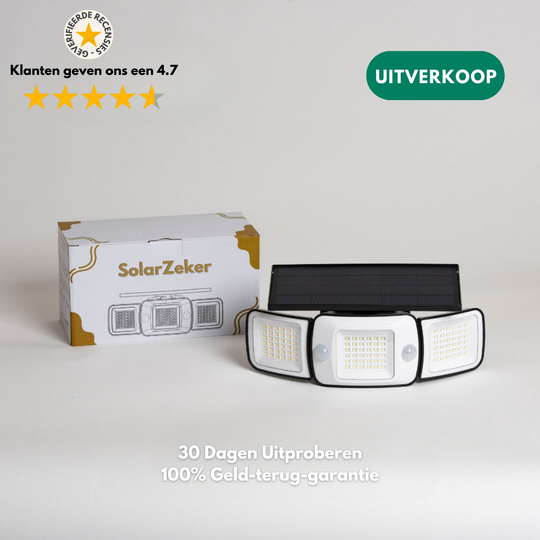 SolarZeker | Lampa zewnętrzna na energię słoneczną z czujnikami ruchu
