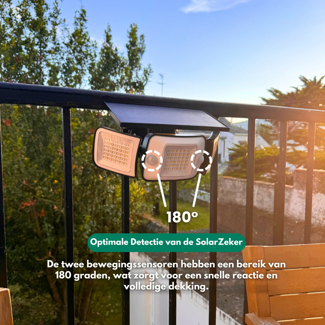SolarZeker | Lampa zewnętrzna na energię słoneczną z czujnikami ruchu
