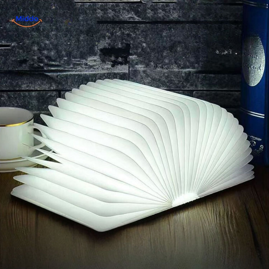 LumiFold™ Lampa Biurkowa | LED w 3 Kolorach, Wykonana z Drewna, Składana