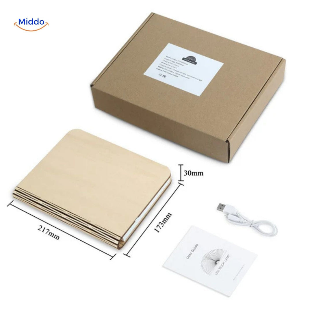 LumiFold™ Lampa Biurkowa | LED w 3 Kolorach, Wykonana z Drewna, Składana