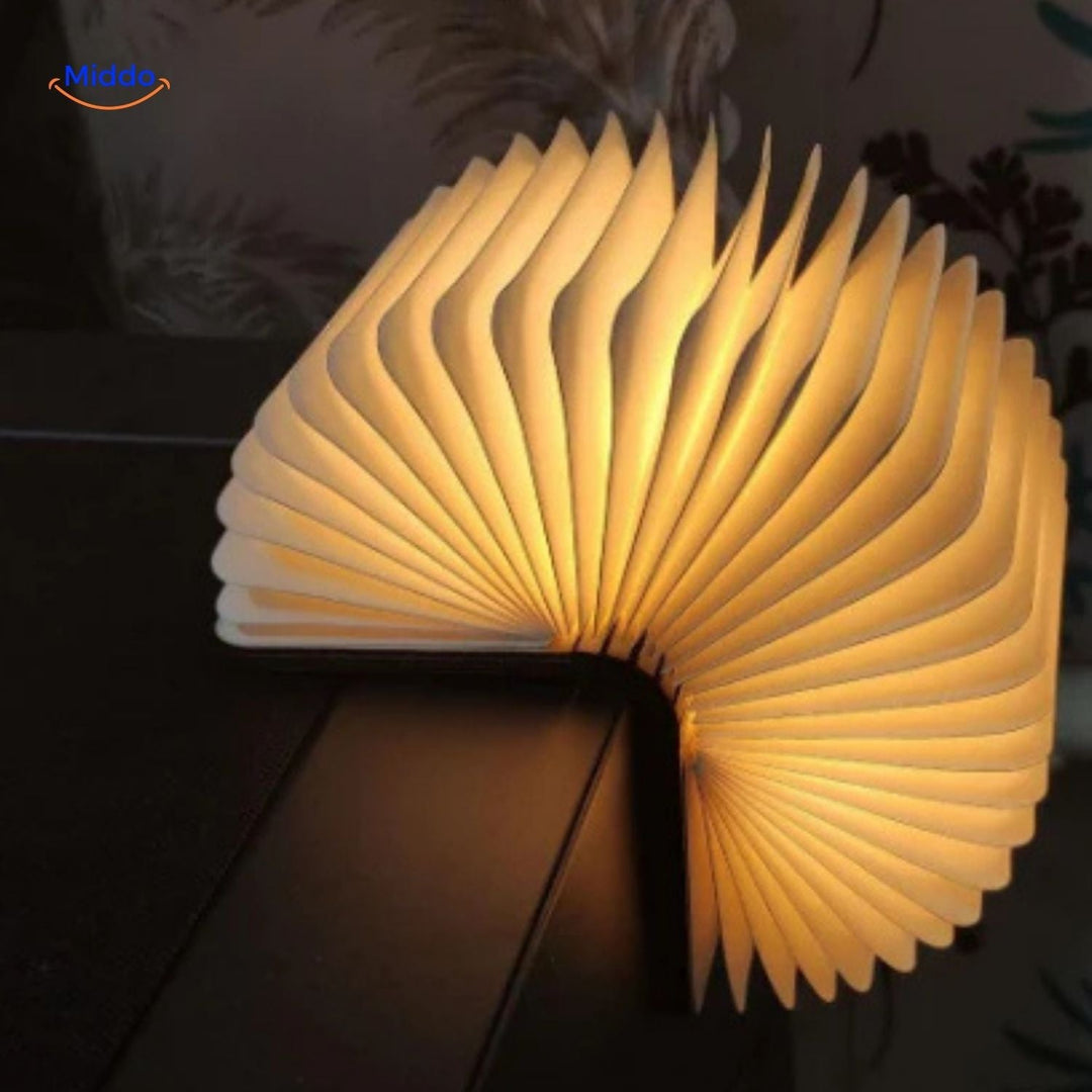 LumiFold™ Lampa Biurkowa | LED w 3 Kolorach, Wykonana z Drewna, Składana