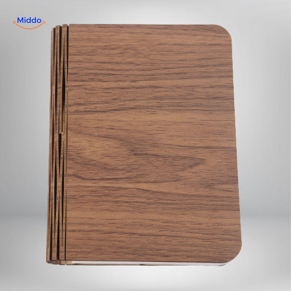 LumiFold™ Lampa Biurkowa | LED w 3 Kolorach, Wykonana z Drewna, Składana