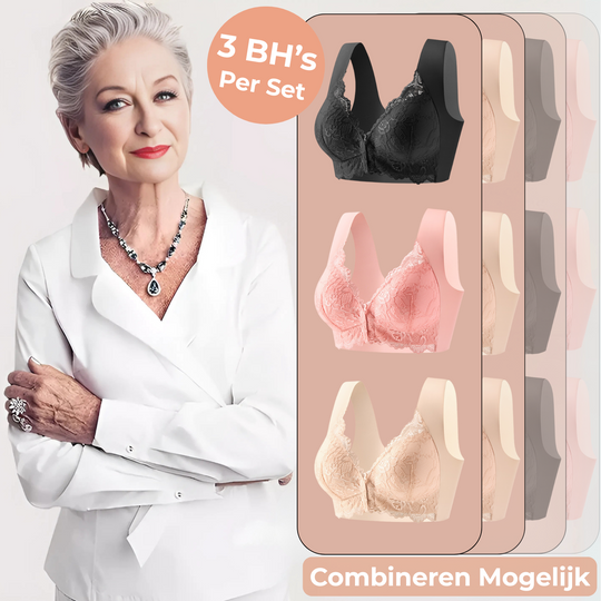 (SET VAN 3) Modelujący Biustonosz Bez Fiszbina Z Zapięciem Z Przodu