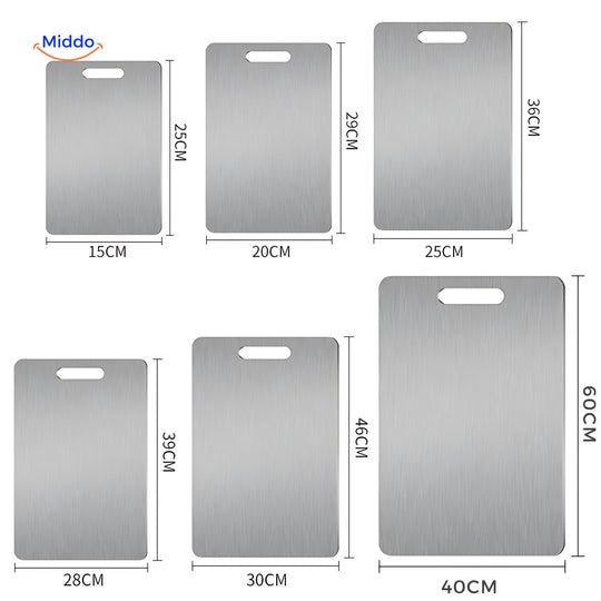 SafeCut™ Deska do Krojenia ze Stali Nierdzewnej - Zatrzymaj Mikroplastik i Bakterie w Swoich Potrawach!