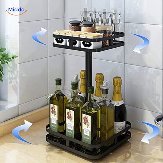 SpinStore™ Obracający się Stojak 360° - Dla Zorganizowanego i Stylowego Domu!