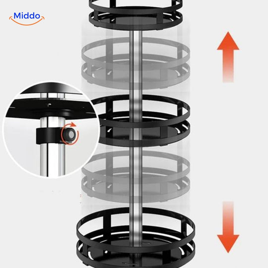 SpinStore™ Obracający się Stojak 360° - Dla Zorganizowanego i Stylowego Domu!