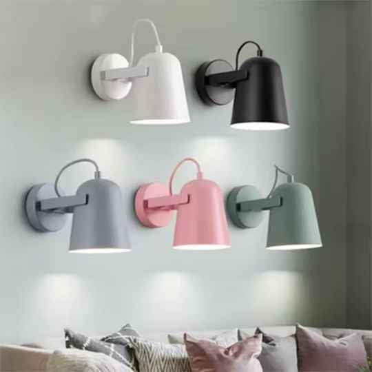 Minimalistyczna Lampa Ścienna | Wytrzymałe Żelazo | Oświetlenie do Sypialni i Salonu