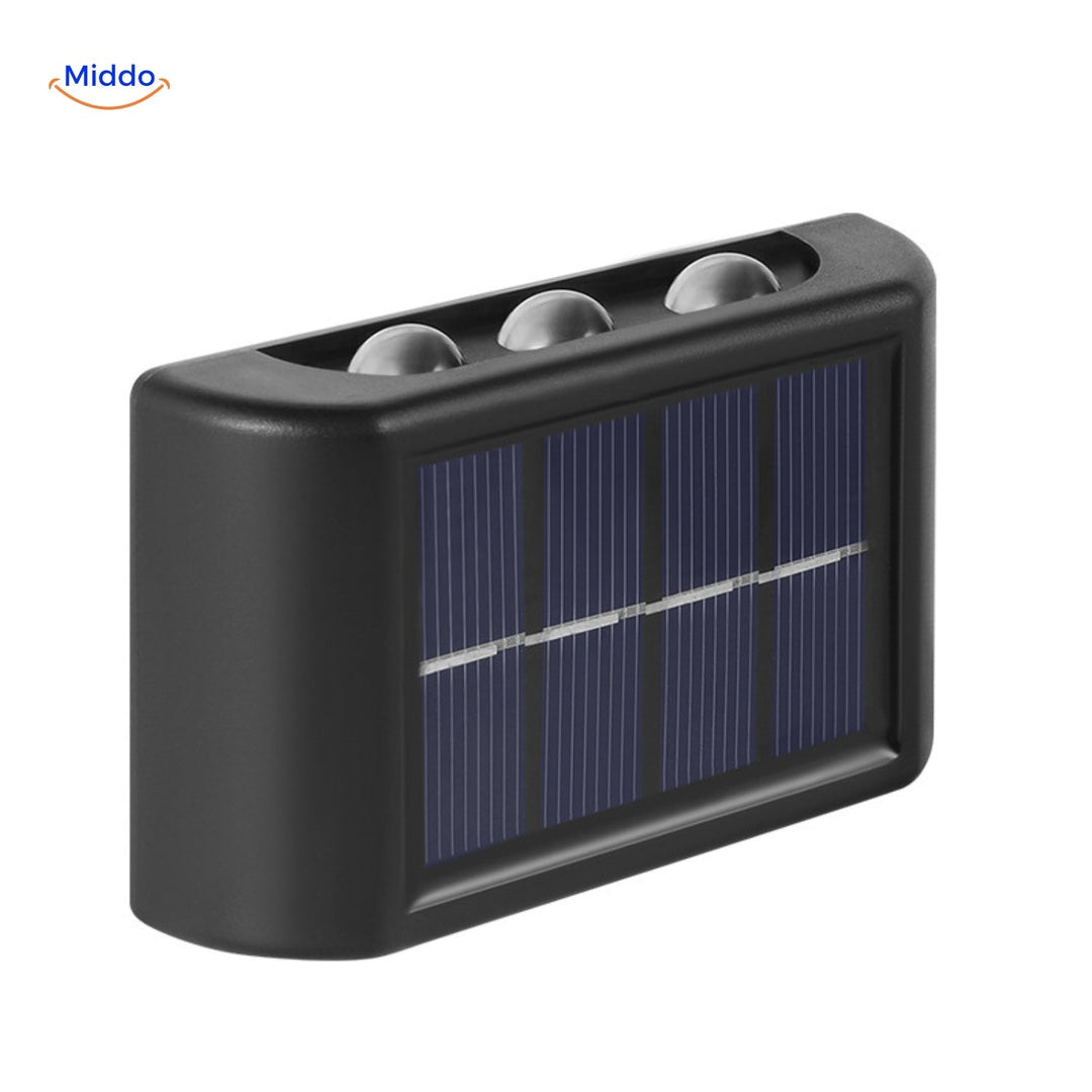 LumiBright™️ Lampa Solarna na Ścianę | Wodoodporna LED, Podwójna Głowica, Dekoracja Zewnętrzna