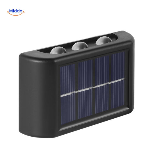 LumiBright™️ Lampa Solarna na Ścianę | Wodoodporna LED, Podwójna Głowica, Dekoracja Zewnętrzna