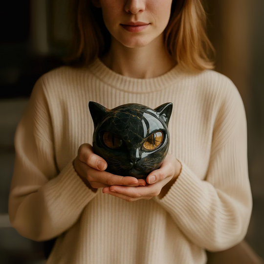 Figurka Kota Mystica™ – Mistyczny design z marmurowym wykończeniem