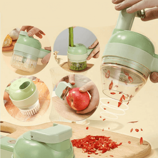 Tyfoon™ Narzędzie Kuchenne 4 w 1: Kroi, Sieka, Mieli i Czyści w Sekundy!