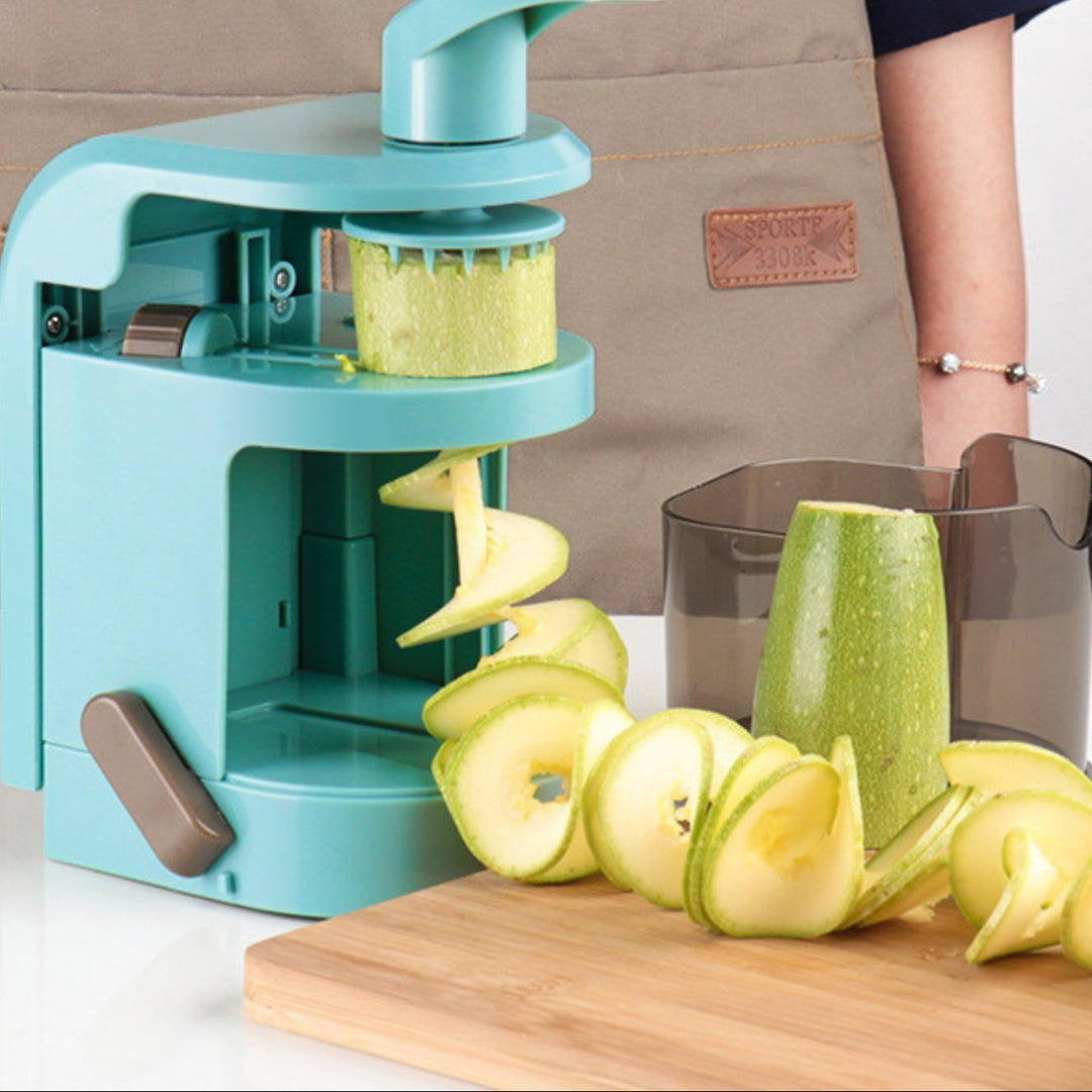 Espiralizator Warzyw Poziomy 4 w 1 | Ręczna Krojenie z Ostrzami ze Stali Nierdzewnej | Vega™