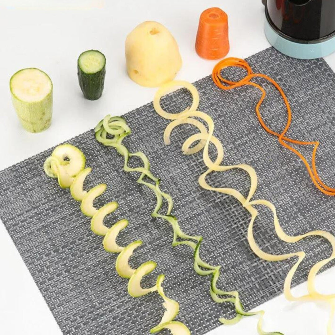 Espiralizator Warzyw Poziomy 4 w 1 | Ręczna Krojenie z Ostrzami ze Stali Nierdzewnej | Vega™